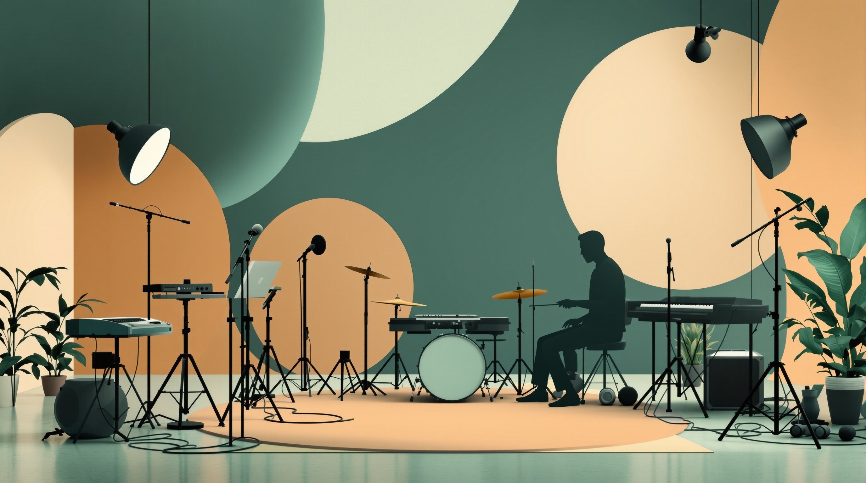 Behind the scenes in the studio