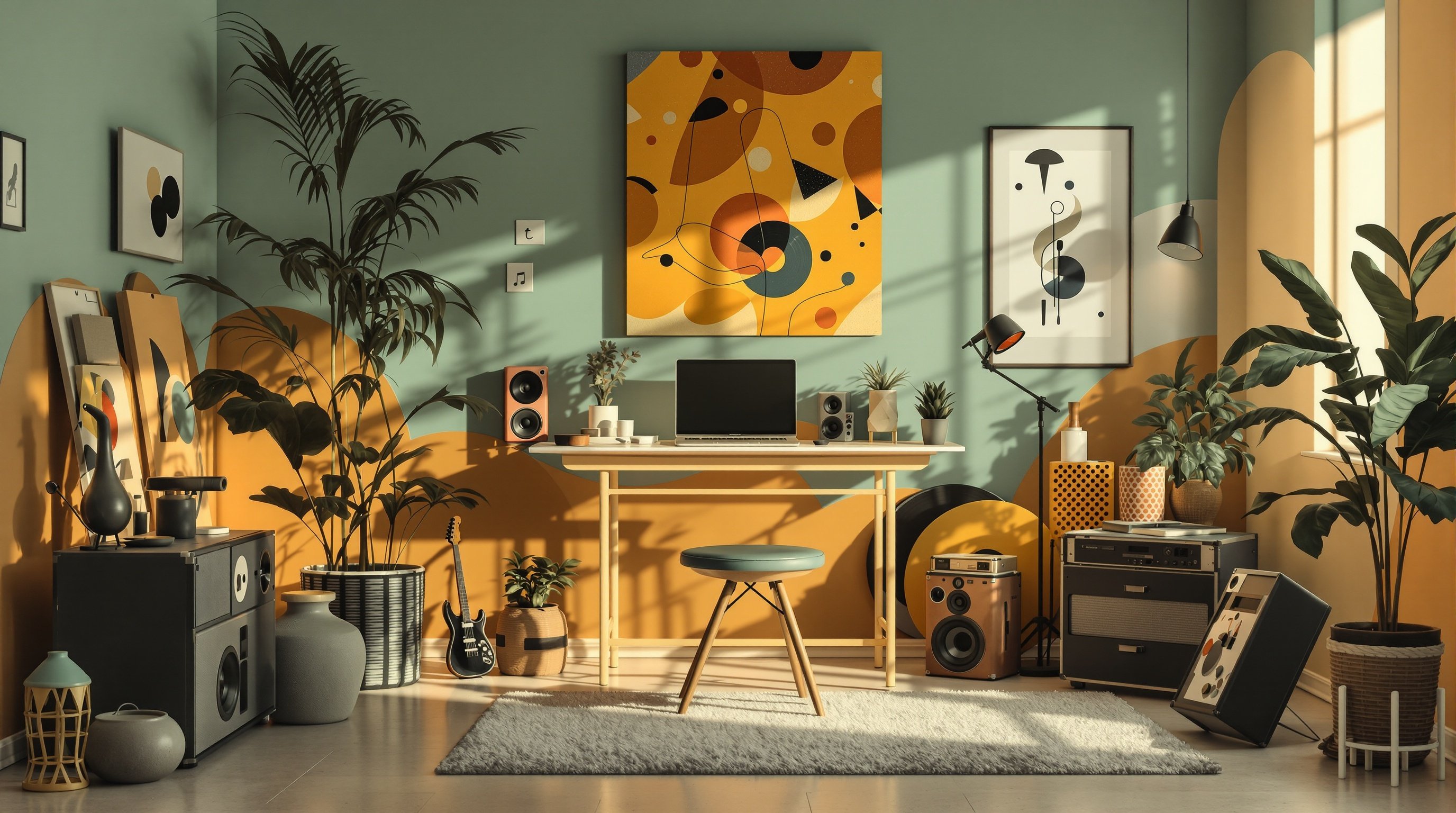Artistic studio atmosphere